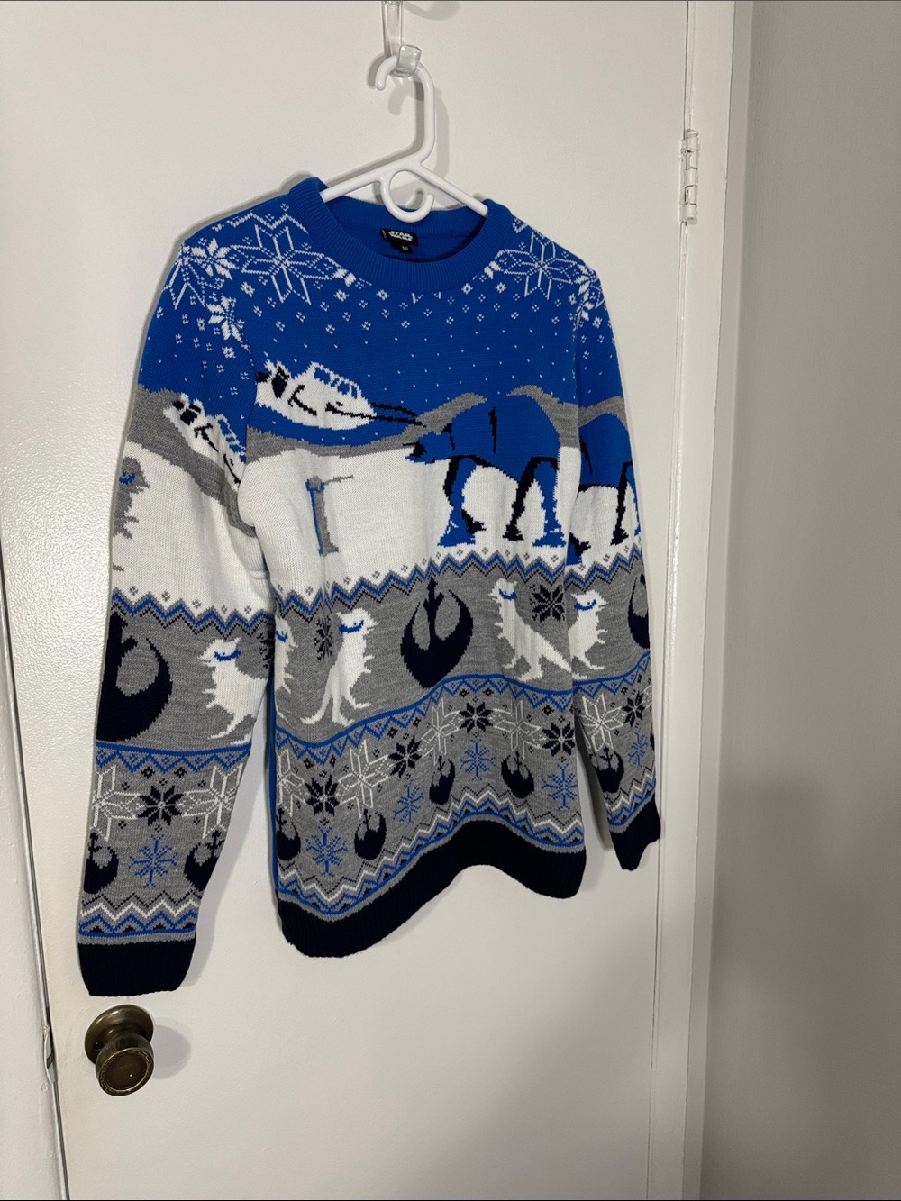 Merchoid Men’s Medium Star Wars Happy Hoth-idays Ugly Christmas Sweater